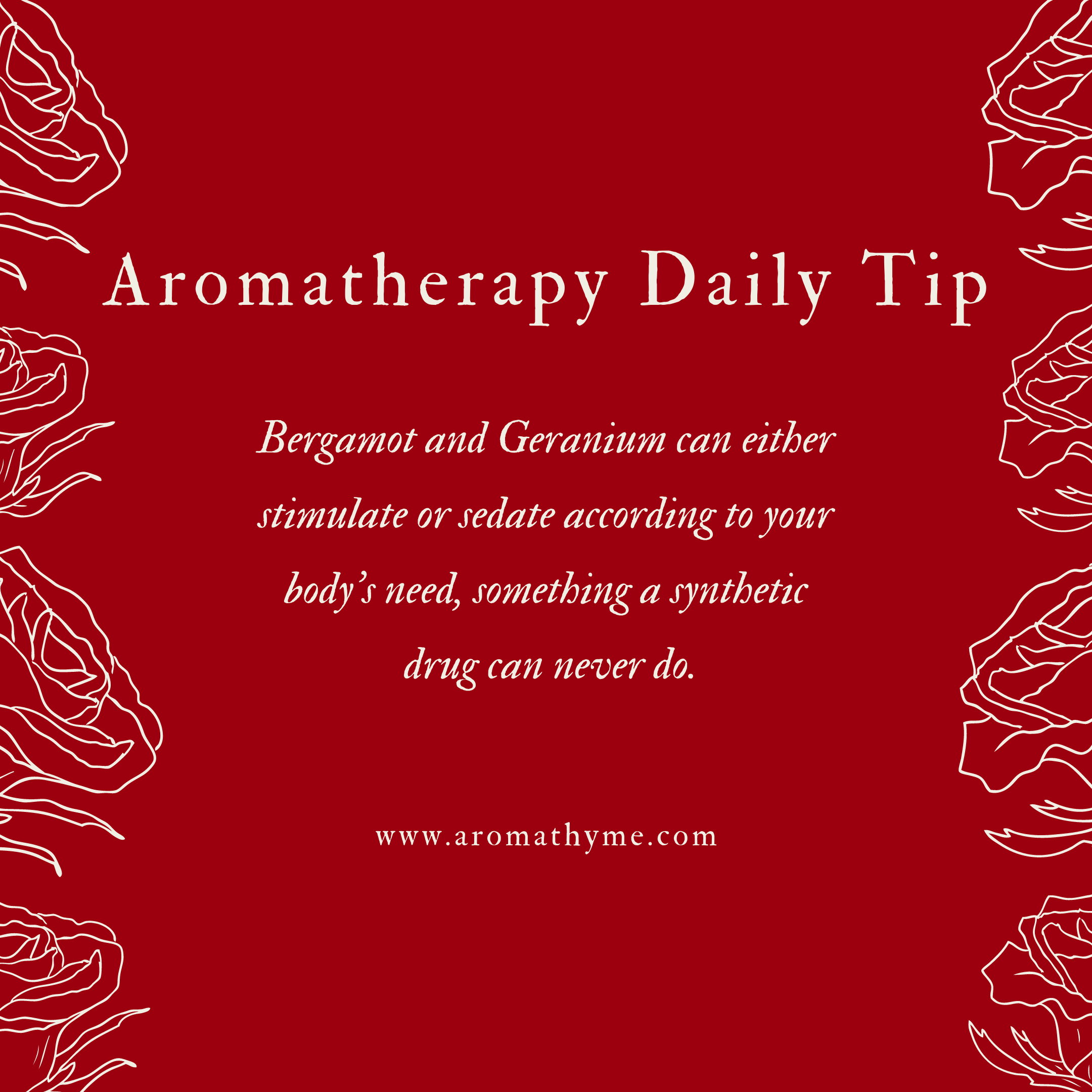 Aromatherapy Daily Tip Bergamot and Geranium