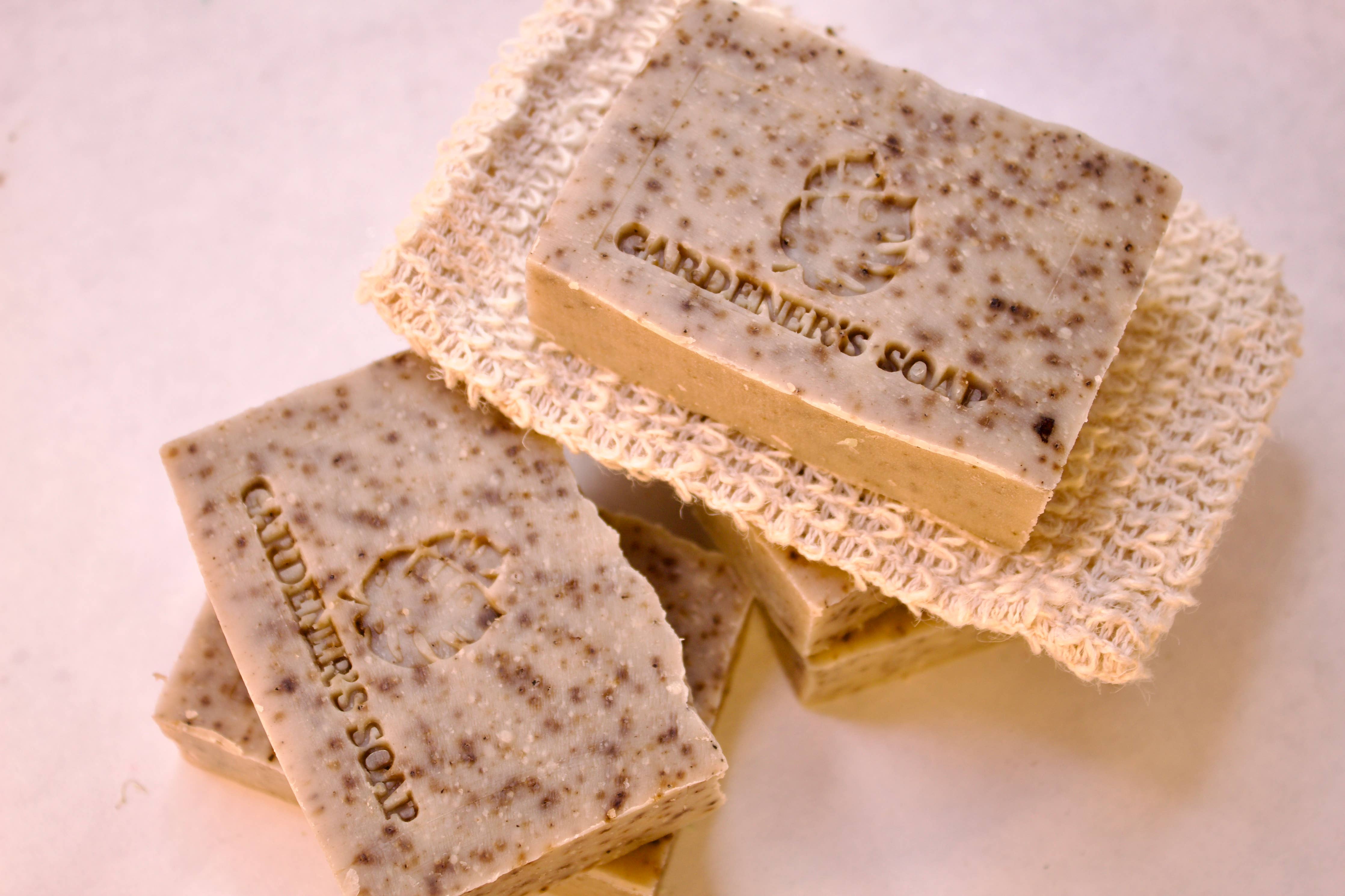 Two bars of Gandermans Soap stacked on a light background
